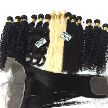 Virgin Mink Brazilian Hair,Virgin Cuticle Aligned Hair, Free Sample Virgin Brazilian Human Hair Bundles With Closure